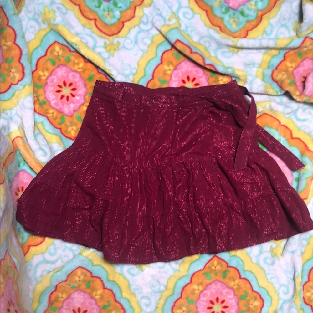 Cute Burgundy Mini Skirt